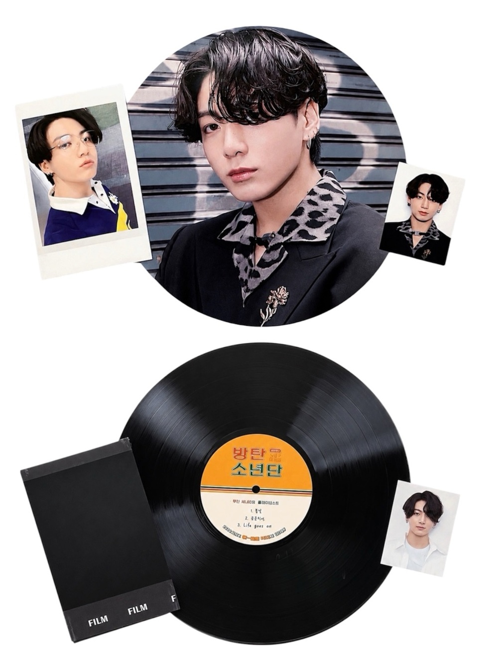 BTS SEASONS GREETINGS 2021 JUNGKOOK PHOTO SET + STICKER SHEET (4PCS) - NEW